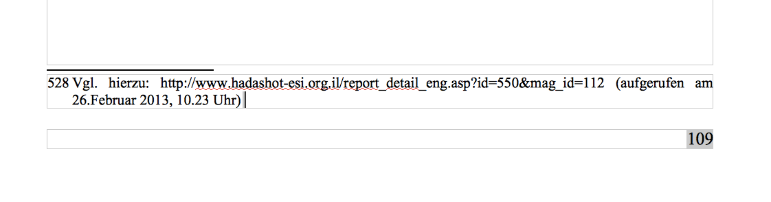 Sreenshot Fußnote mit Querverweisproblem