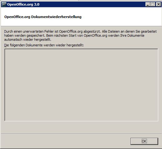 Als ich ein pptx Datei mit OpenOffice öffnen wollte