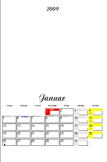 Beispiel Bild vom Kalender