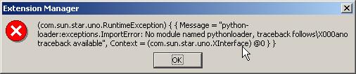 Fehlermeldung bei Installation der Extension