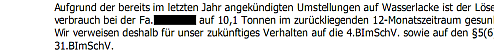 Der Papierrand ist unmittelbar rechts, dadurch wird der Text abgeschnitten. Es müsste heissen: Lösemittel- / gesunken / (6) der