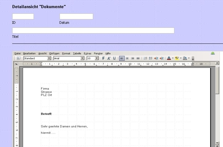 eingebettes Text-Modul