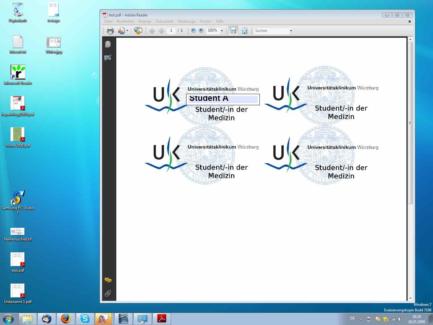 Und so dann im Acrobat Reader.