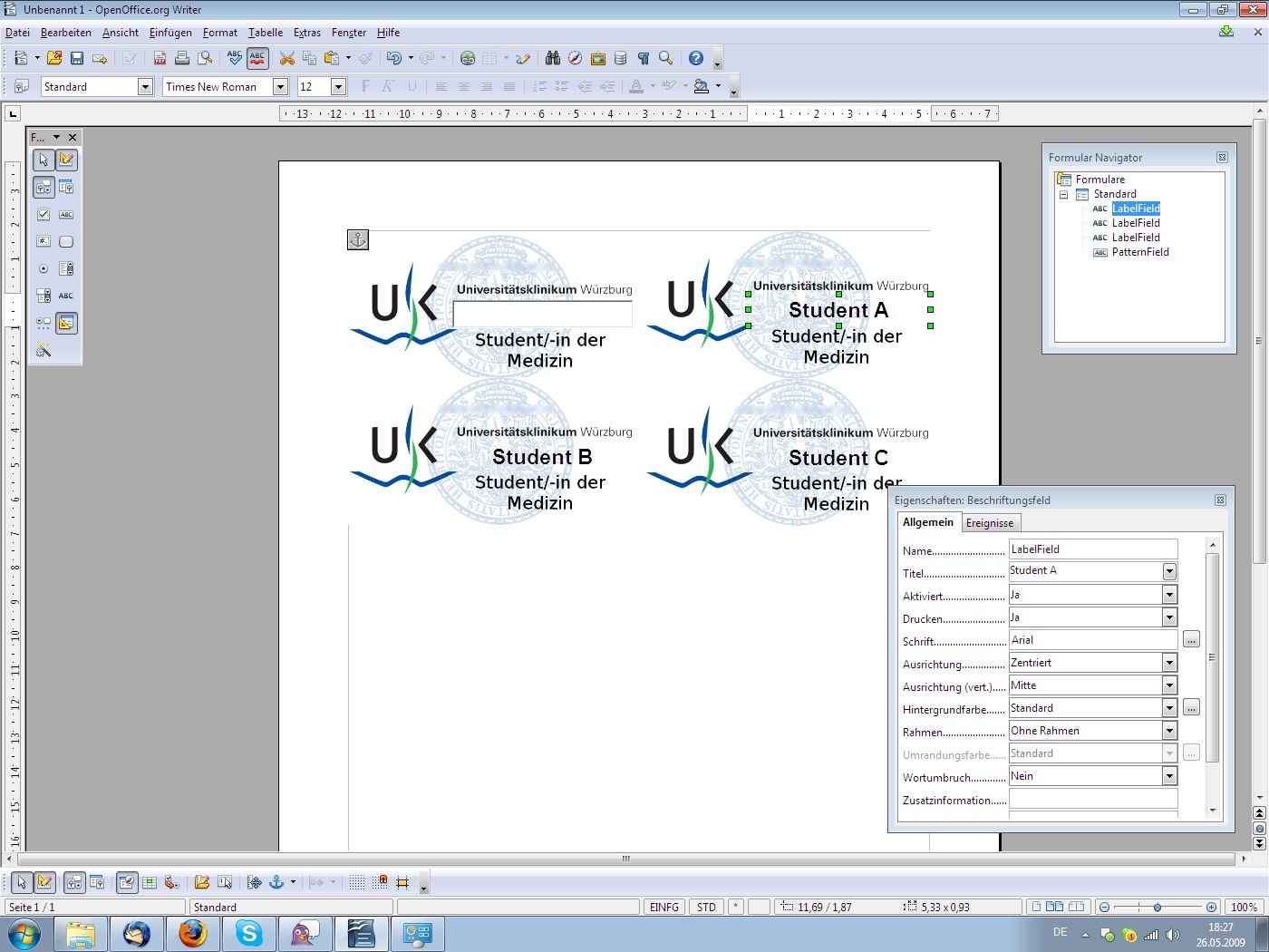 So siehts im Writer aus