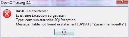 Fehlermeldung