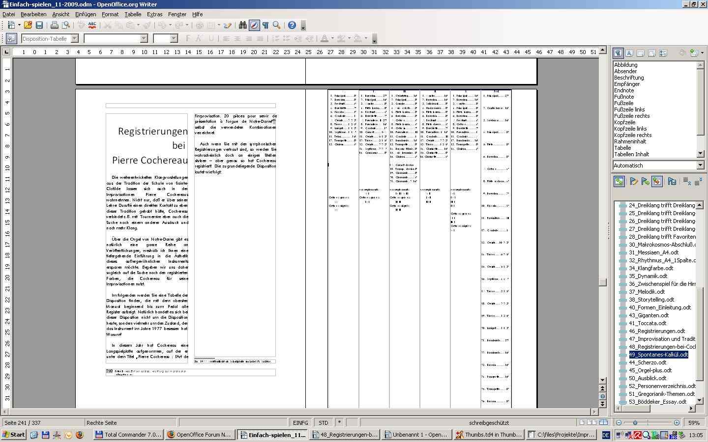 Stets wird die letzte Tabellenspalte verändert.