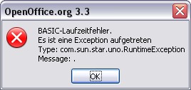 Fehlermeldung