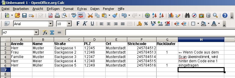 Zum besseren Verständnis eine Beispieltabelle