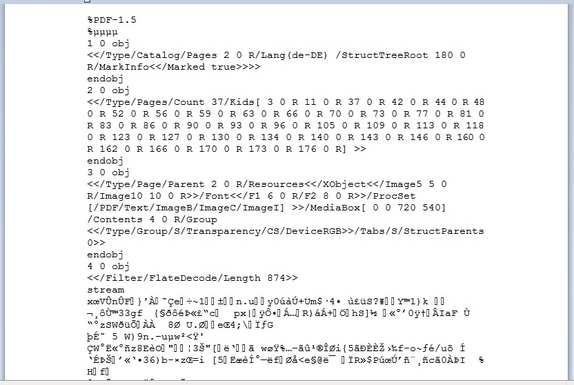 WordPad-Text der Datei