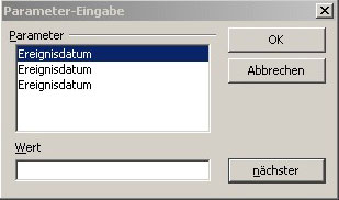 Parameterabfrage (Bericht)