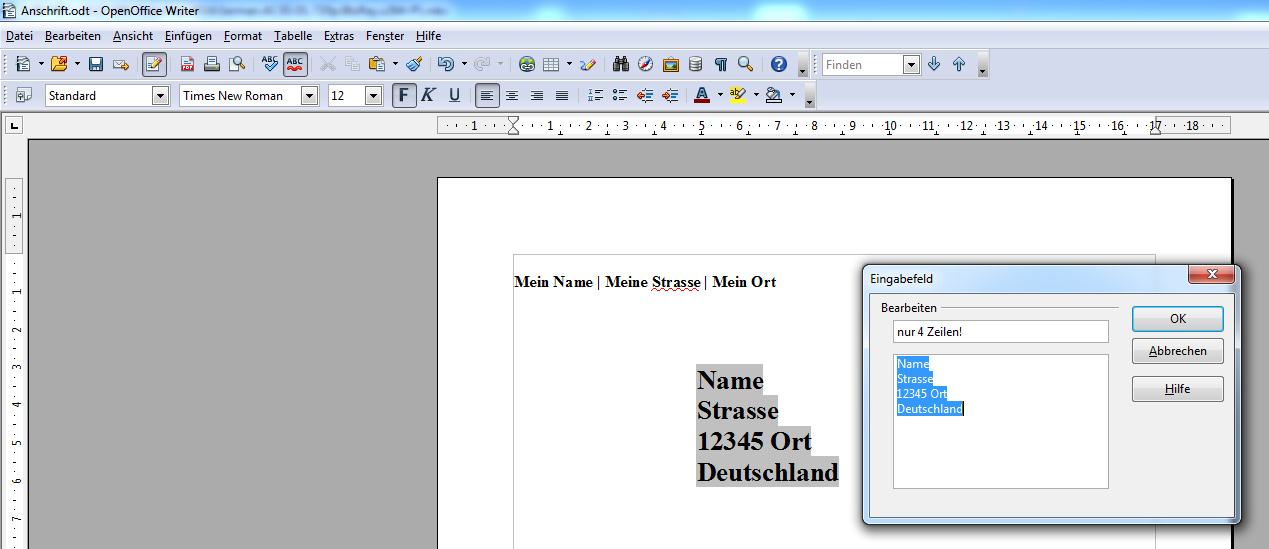Version 4.0.1 - Alles wie gewohnt nutzbar.<br />Nach dem doppelklick öffnet sich das Fenster, und ich kann die Zeilen einfügen und ändern.