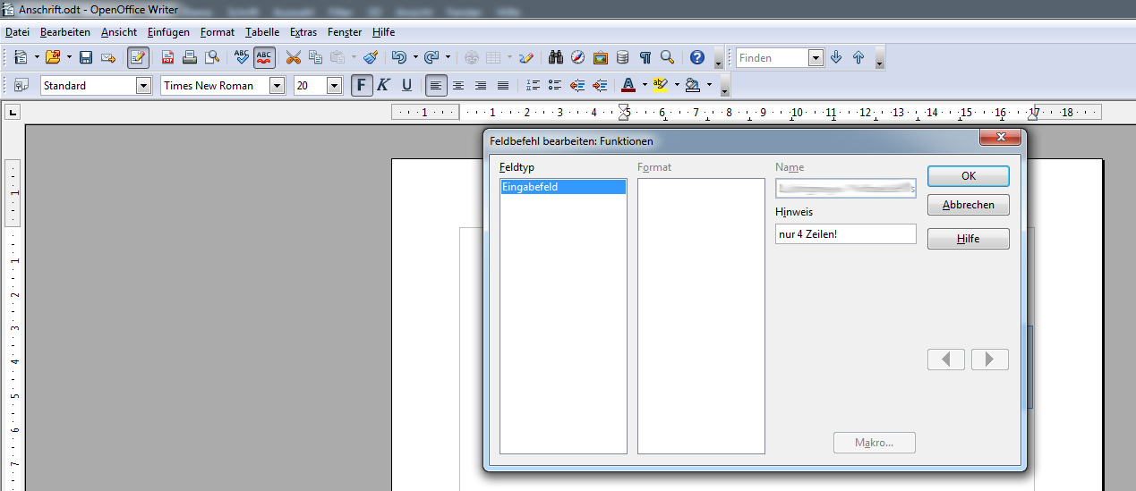Version 4.1.0 - Jetzt geht nach dem doppelklick ein anderes Fenster auf, in dem es mir nicht möglich ist die Zeilen zu ändern.