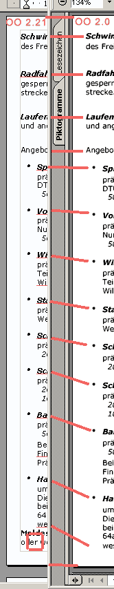 Vergleich, gleiches Dokument einmal mit OO 2.21 und einmal mit OO 2.0