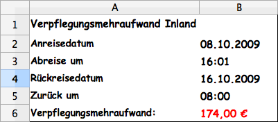 Ausgabe Calc