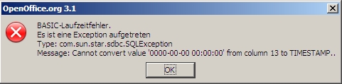 der auftretende fehler...