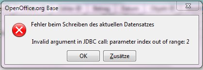 Fehlermeldung