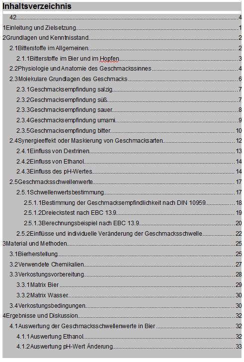 Inhaltsverzeichnis Diplomarbeit