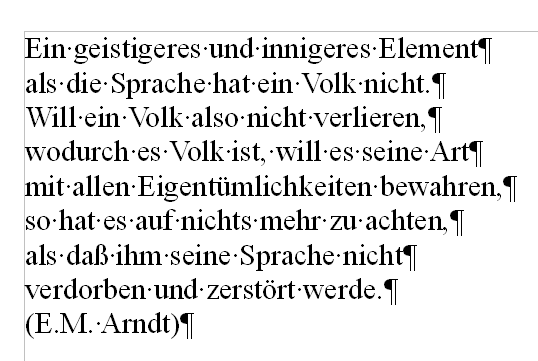 Gerade eben im Büro (wo ich noch eine "ältere OOo" habe) erstellt. Zeilen mit <ENTER>/<RETURN> umgebrochen.