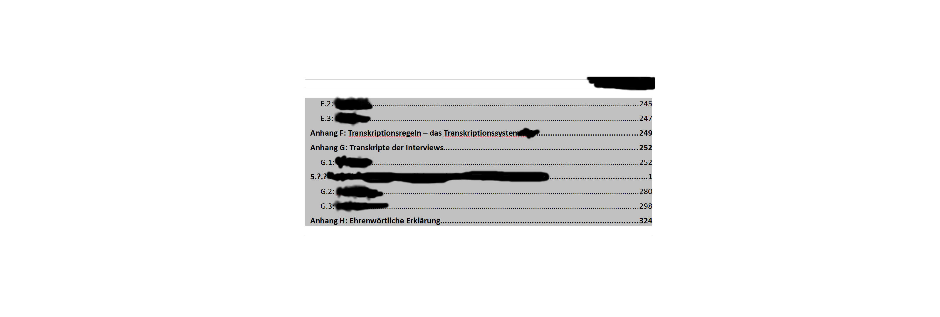 Beispiel aus Inhaltsverzeichnis...maskiert!!!